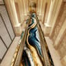 Golden Abstract Marble Runner Rug  NonSlip Hallway Carpet Luxury 3D Print Washable Floor Mat 7