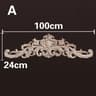 Natural Wood Carved Appliques  Onlays  Floral Furniture Trim Decorative Corner Frame For Wall Door  15