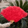 Luxury Ostrich Feather Fan  Large  Folding Dance Fan For Stage Carnival  Performance 8