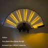 LED Neon Light Folding Fan  Glowing Rave Hand Fan For Party Festival  Performance Decor 18