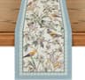 Blue Birds  Blossom Linen Table Runner  Elegant Floral Dining  Wedding Decor 6