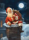 Classic Christmas Canvas Wall Art  Santa Claus  Christmas Tree Holiday Home Decor Poster 11