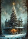 Classic Christmas Canvas Wall Art  Santa Claus  Christmas Tree Holiday Home Decor Poster 23