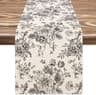 Chinoiserie Blue Floral Linen Table Runner For Dining Table  Elegant Vintage Farmhouse Decor 9