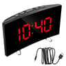 Curved LED Mirror Alarm Clock  Dimmable Digital Desk Clock With Temperature Display  Snooze Functio 6
