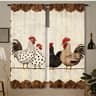 Retro Polka Dot Chicken Cafe Curtains 2pcs  Farmhouse Kitchen Window Drapes LightFiltering 8