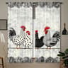 Retro Polka Dot Chicken Cafe Curtains 2pcs  Farmhouse Kitchen Window Drapes LightFiltering 10