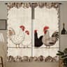 Retro Polka Dot Chicken Cafe Curtains 2pcs  Farmhouse Kitchen Window Drapes LightFiltering 11