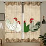 Retro Polka Dot Chicken Cafe Curtains 2pcs  Farmhouse Kitchen Window Drapes LightFiltering 12