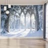 Gothic Window Forest Tapestry  Lush Green Landscape Wall Hanging For Living Room  Bedroom Decor 6