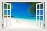 3D Beach Window View Wall Sticker  Ocean Sky Landscape Peel  Stick PVC Wallpaper 18