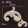 Vintage Wood Carved Corner Appliques Set  Decorative Furniture Onlay Floral Trim 16