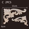 Vintage Wood Carved Corner Appliques Set  Decorative Furniture Onlay Floral Trim 8