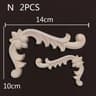 Vintage Wood Carved Corner Appliques Set  Decorative Furniture Onlay Floral Trim 22