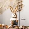Straw Woven Easter Bunny Decor  18in Handmade Rabbit Garden  Home Ornament 13