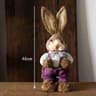 Straw Woven Easter Bunny Decor  18in Handmade Rabbit Garden  Home Ornament 17