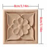 European Carved Wood Corner Applique  Unpainted Floral Furniture Decal For Vintage Home Decor 8