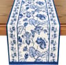 Summer Blue Floral Linen Table Runner  Farmhouse Reusable Dining  Party Decor 6