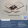 Modern Dimmable LED Chandelier Ceiling Light With Remote  App Control  Black  White Acrylic Aluminu 15