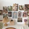 Nordic Retro Photo Card Wall Stickers Set  Japanese Mori Style DIY Art Postcards For Bedroom Decor 16