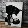Black Doberman  Woman Canvas Wall Art  Elegant Calligraphy Portrait Print For Modern Home Decor 10