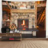 Fantasy Window Scenery Wall Tapestry  Tree Hollow  Fireplace Background Hanging Decor 24