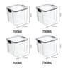 5 Pcs Airtight Food Storage Jar Set  Transparent Stackable Kitchen Organizer Containers 10