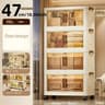 Foldable Storage Box With Clear Door  Large Capacity Organizer Bin For Clothes Books  Toys 7