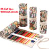 Canvas Roll Up Pencil Case  Portable Brush Pen Organizer  Cute Stationery Holder 11