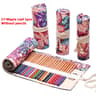 Canvas Roll Up Pencil Case  Portable Brush Pen Organizer  Cute Stationery Holder 20