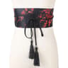 Japanese Wide Corset Obi Belt For Women  Vintage Floral Satin Kimono Waistband Bowknot Cummerbund F 10