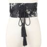 Japanese Wide Corset Obi Belt For Women  Vintage Floral Satin Kimono Waistband Bowknot Cummerbund F 6