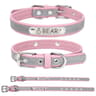 Personalized Engraved PU Leather Dog Collar  Custom Name ID Collar For Small Medium  Large Dogs 9