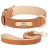 Personalized PU Leather Dog Collar With Free Engraved Nameplate  Custom ID Tag Collar For Small Med 11
