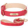 Personalized PU Leather Dog Collar With Free Engraved Nameplate  Custom ID Tag Collar For Small Med 14