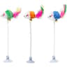 Interactive Suction Cup Spring Cat Toy  Feather Mouse Teaser Wand For Indoor Cats 6