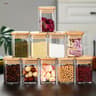 Clear Square Glass Storage Jar Set With Airtight Lid  Stackable WideMouth Kitchen Canisters For Cof 9