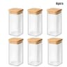 Clear Square Glass Storage Jar Set With Airtight Lid  Stackable WideMouth Kitchen Canisters For Cof 10