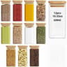 Clear Square Glass Storage Jar Set With Airtight Lid  Stackable WideMouth Kitchen Canisters For Cof 11