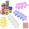 13 Pcs Reusable Silicone Stretch Lid Set  Food Storage Covers For Cups Bowls Cans  Jars 11