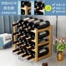 Bamboo Wine Rack Display Stand  Stackable Countertop Wine Bottle Storage Organizer For Kitchen Bar  17