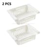 2Pack Adjustable Refrigerator Hanging Drawer Organizer  Retractable PullOut Plastic Fridge Storage  12