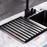 304 Stainless Steel Roll Up Dish Drying Rack  Foldable OvertheSink Dish Drainer For Kitchen Counter
