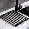 304 Stainless Steel Roll Up Dish Drying Rack  Foldable OvertheSink Dish Drainer For Kitchen Counter