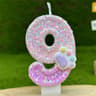 3D Glitter Pink Claw Number Birthday Candle  Number Cake Topper For Birthday Party Cake Decorations 15