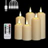 Rechargeable Waterproof LED Flameless Candle Set With Remote  USB Rechargeable Warm White Decorativ