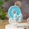 Blue Bow Number Birthday Candle  Cute Cake Topper For Kids Birthday Baby Shower  Party Decorations 15