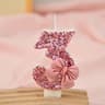 Pink Bow Sequin Digital Birthday Cake Candle  Creative Anniversary  Party Cake Decoration 9