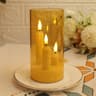 3in1 LED Flameless Taper Candle With Acrylic Lampshade  Battery Operated Flickering Pillar Candle F 6