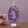 Purple Glitter Crown Number Birthday Candles 09  Princess Cake Candles For Birthday Anniversary  Pa 6